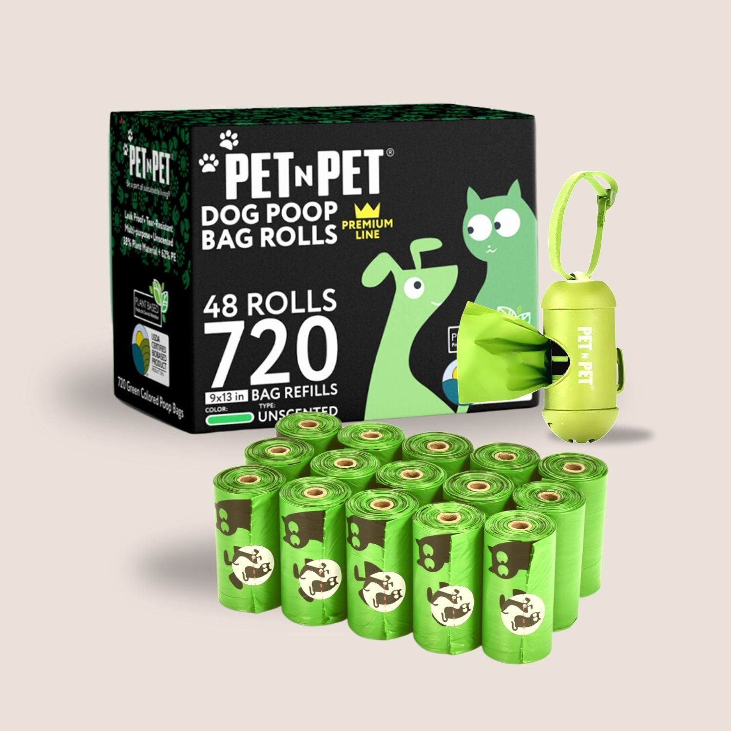 Premium Poop Bags with Dispenser
