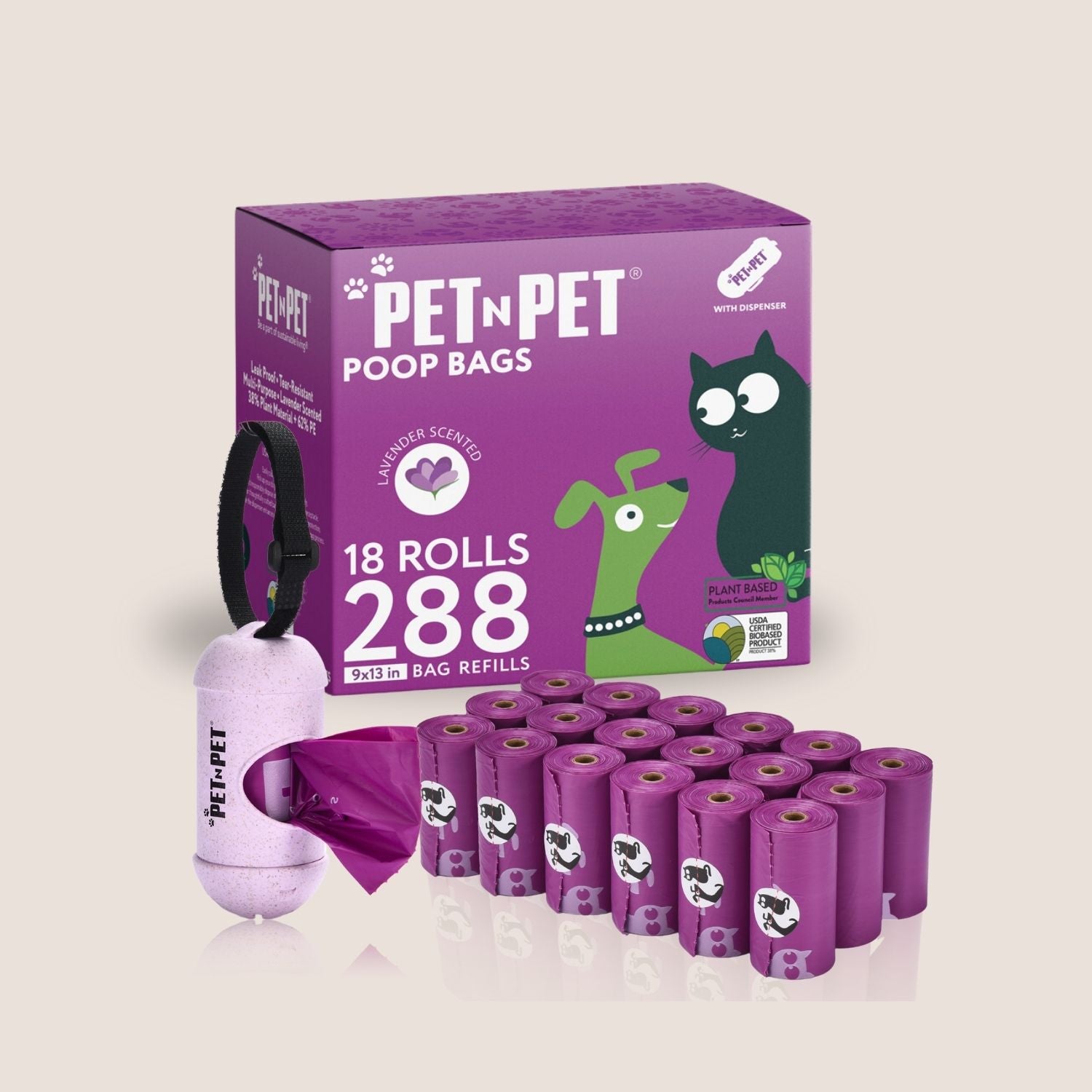 Premium Lavender-Scented Poop Bags