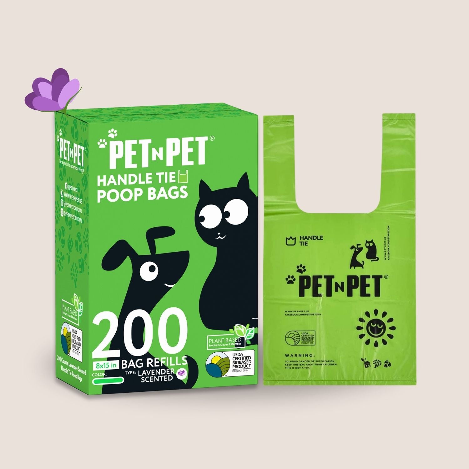 Handle Tie Dog Poop Bags